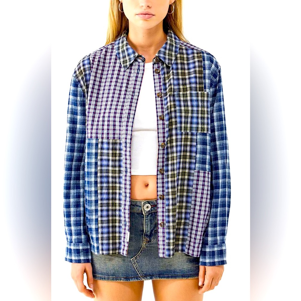 BDG Urban Outfitters Oversize Long Sleeve Brendon Printed Woven Shirt Size L NWT